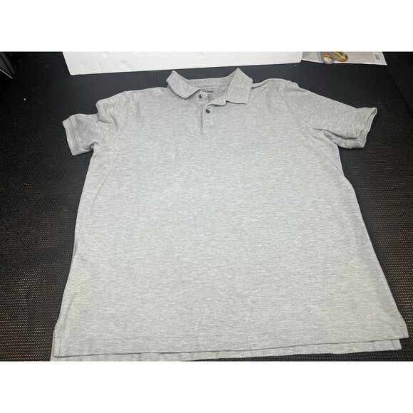 LL Bean Mens XL Tall Short Sleeve Polo‎ Shirt Grey 300455 - Picture 1 of 4